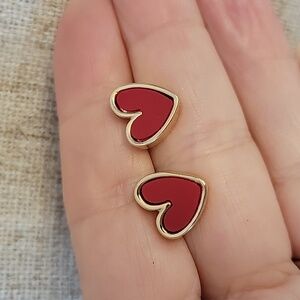 Red Heart Stud Earrings